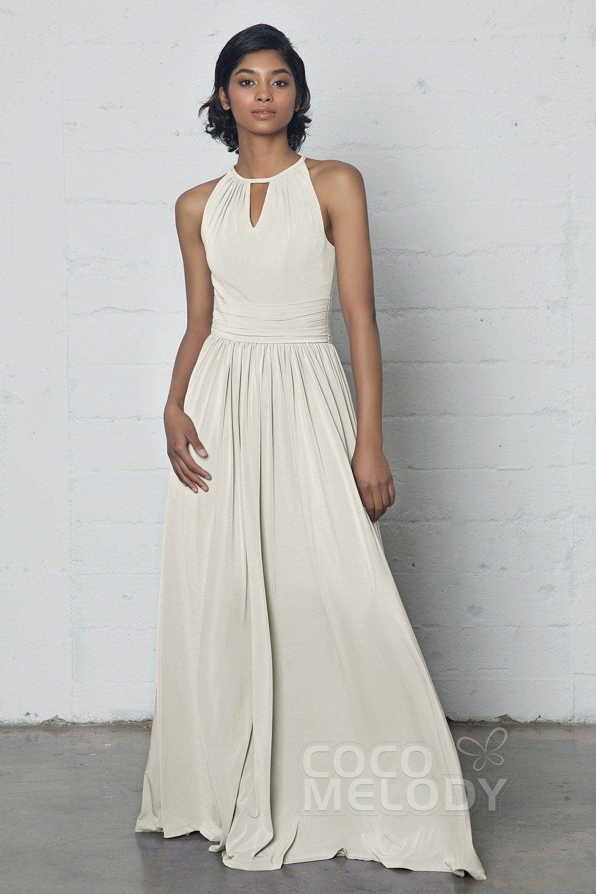 Sheath-Column Floor Length Knitted Fabric Dress COZF17019 - COCOMELODY