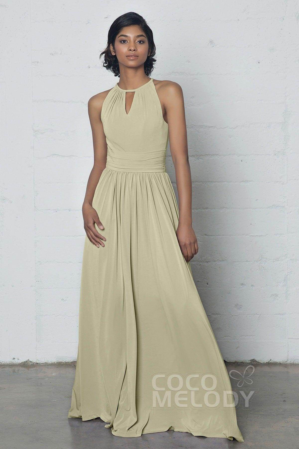 Sheath-Column Floor Length Knitted Fabric Dress COZF17019 - COCOMELODY