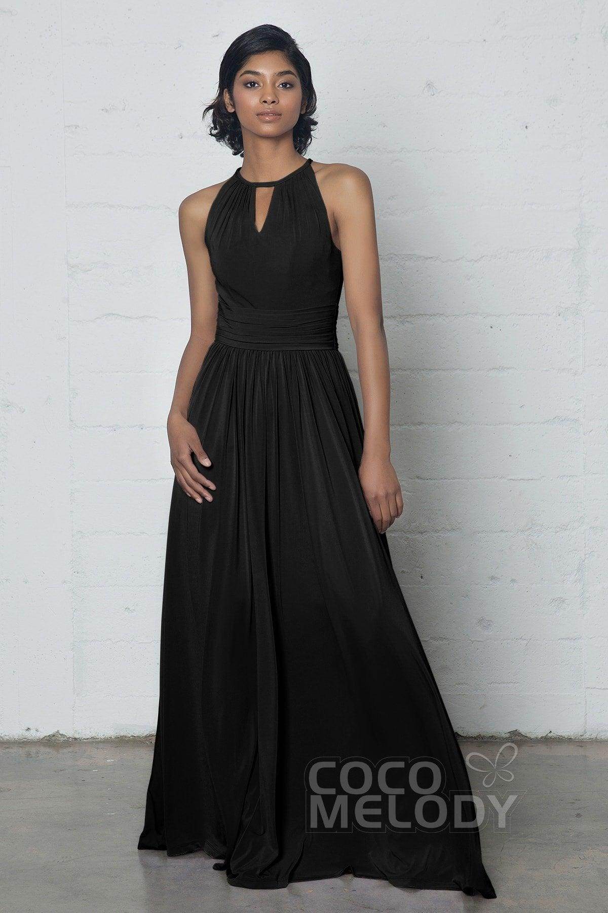 Sheath-Column Floor Length Knitted Fabric Dress COZF17019 - COCOMELODY