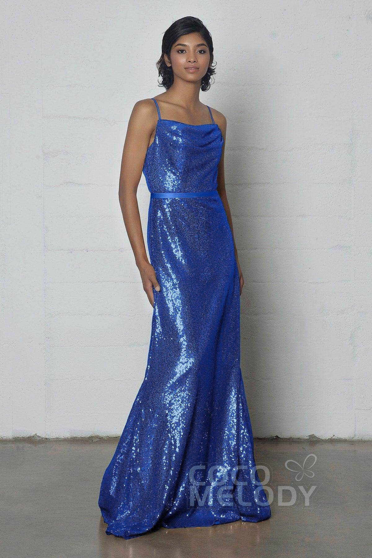 Sheath-Column Floor Length Sequined Dress COZF17023 - COCOMELODY