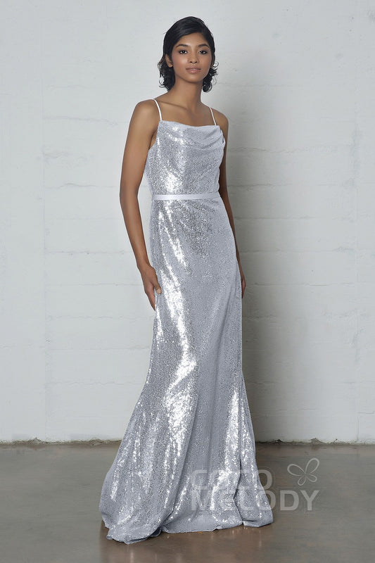 Sheath-Column Floor Length Sequined Dress COZF17023
