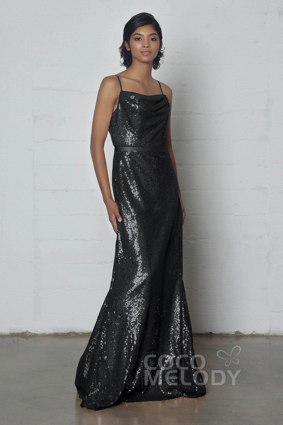 Sheath-Column Floor Length Sequined Dress COZF17023 - COCOMELODY