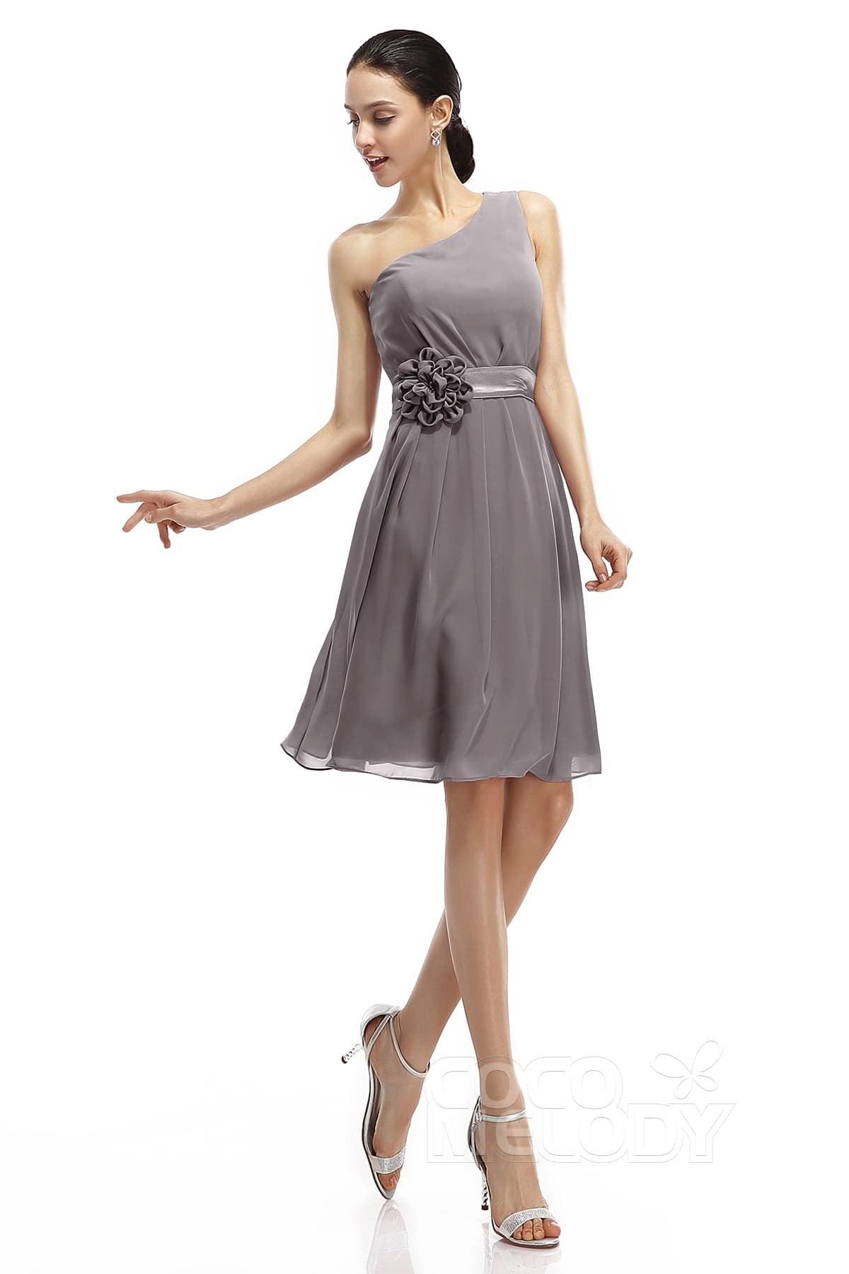 COCOMELODY A-Line Knee Length Chiffon Bridesmaid Dresses COZK1400D 