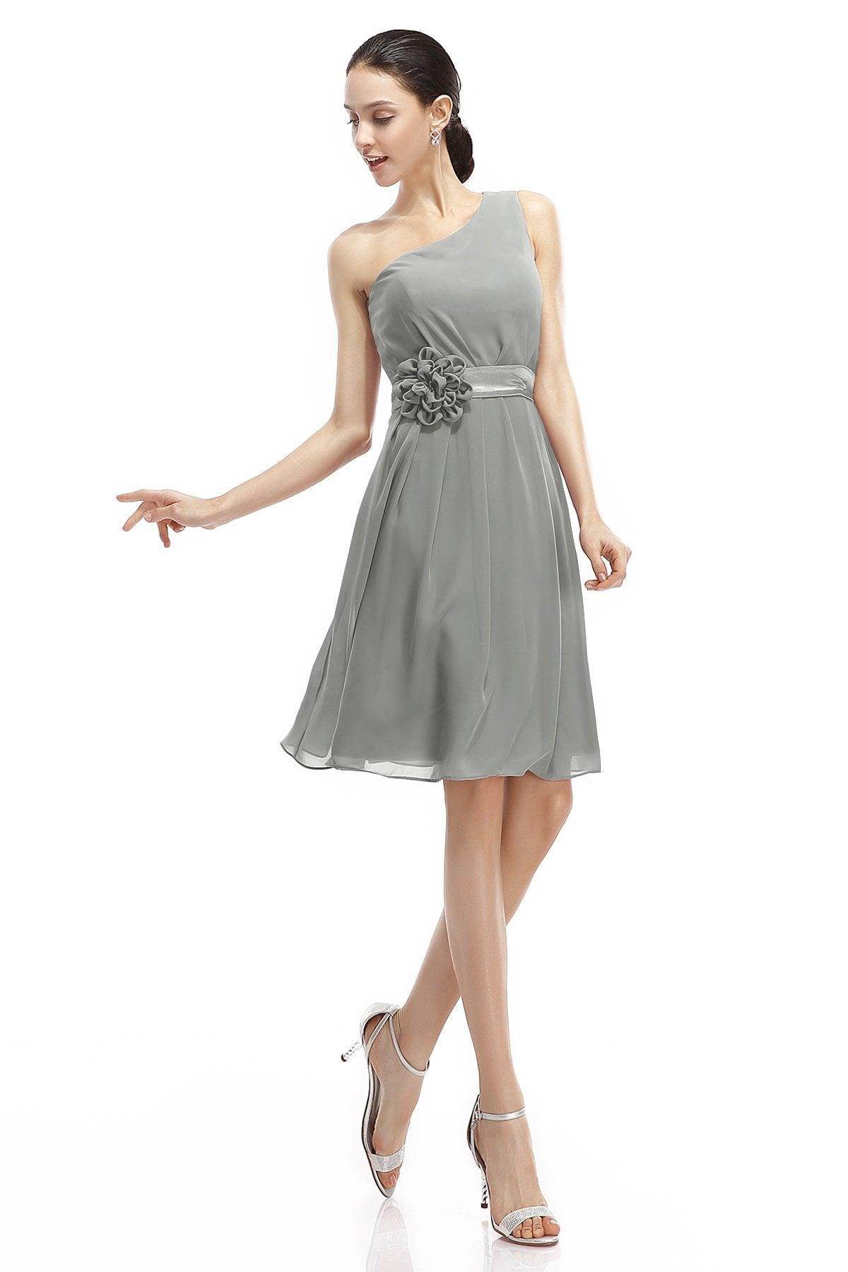 A-Line Knee Length Chiffon Bridesmaid Dresses COZK1400D - COCOMELODY