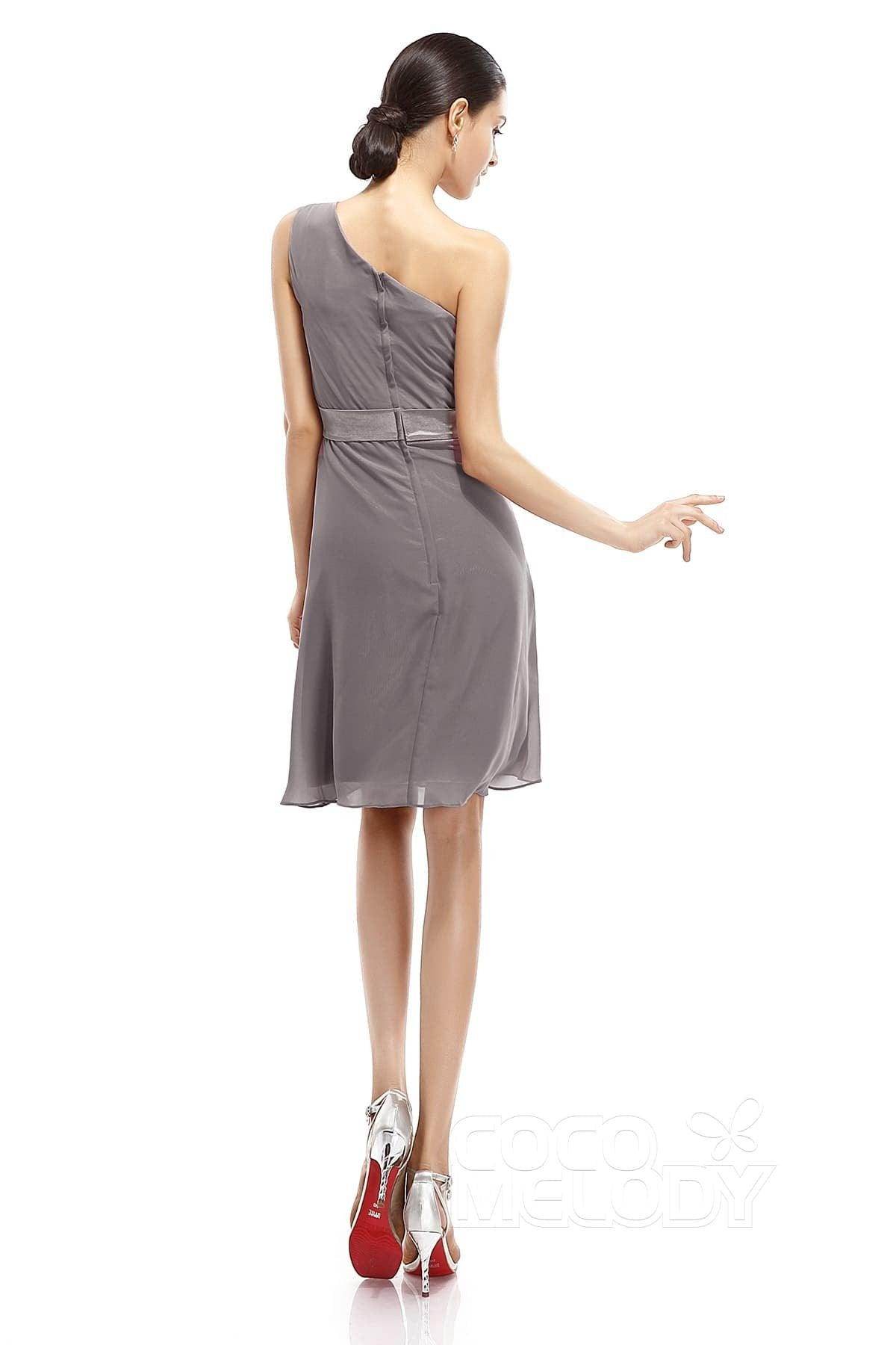 A-Line Knee Length Chiffon Bridesmaid Dresses COZK1400D - COCOMELODY