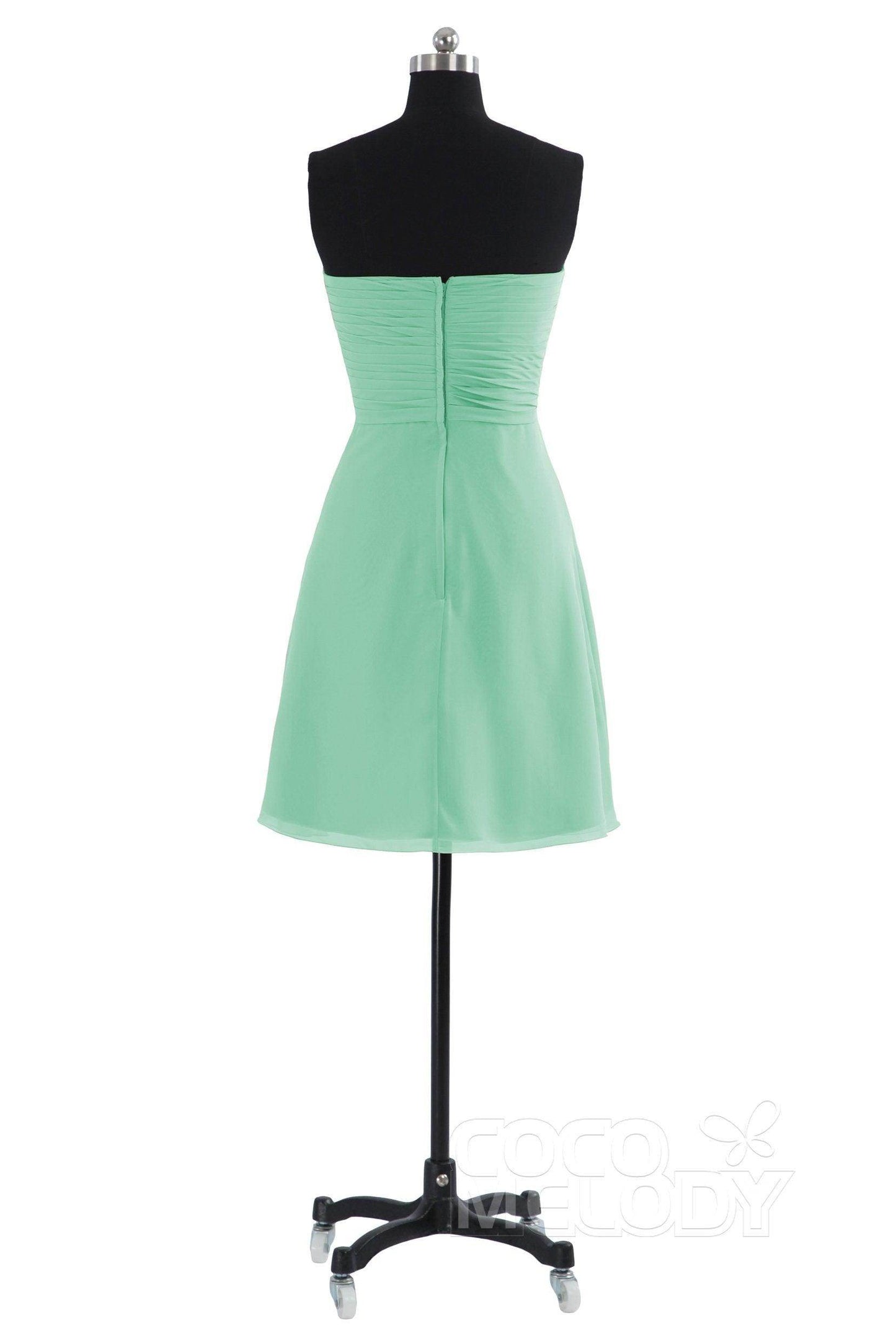 A-Line Knee Length Chiffon Bridesmaid Dress COZK14018 - COCOMELODY
