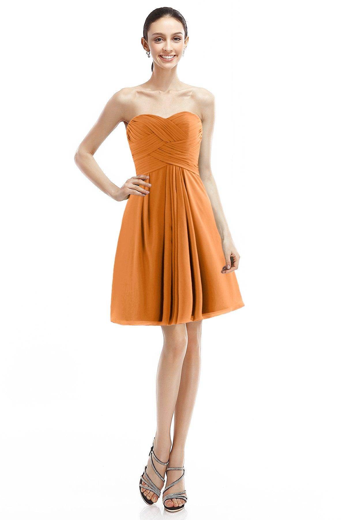 A-Line Knee Length Chiffon Bridesmaid Dress COZK14018 - COCOMELODY