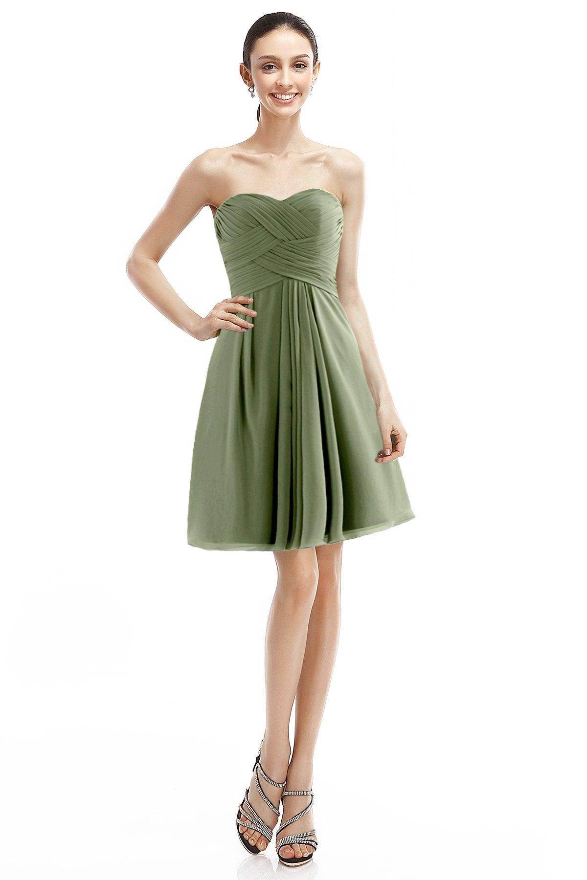 A-Line Knee Length Chiffon Bridesmaid Dress COZK14018 - COCOMELODY