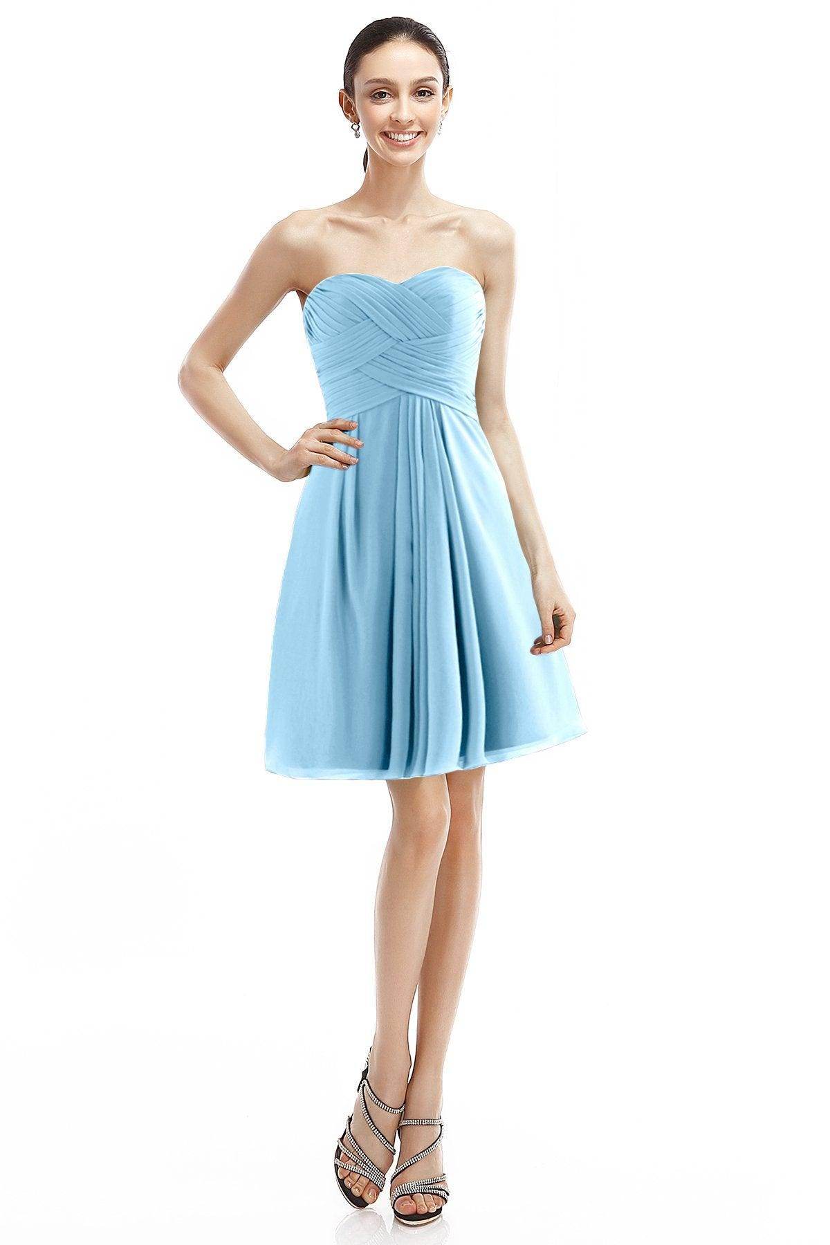 A-Line Knee Length Chiffon Bridesmaid Dress COZK14018 - COCOMELODY