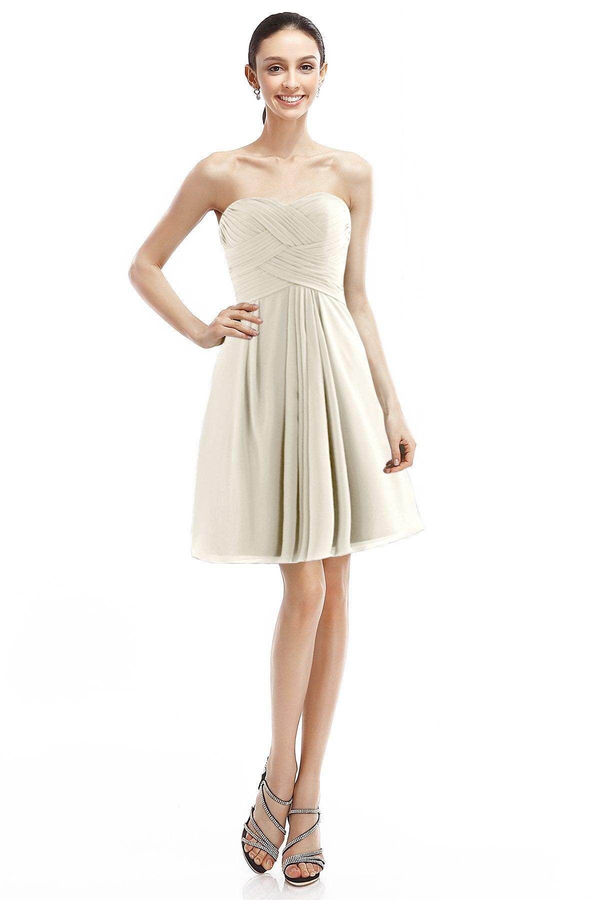 A-Line Knee Length Chiffon Bridesmaid Dress COZK14018 - COCOMELODY