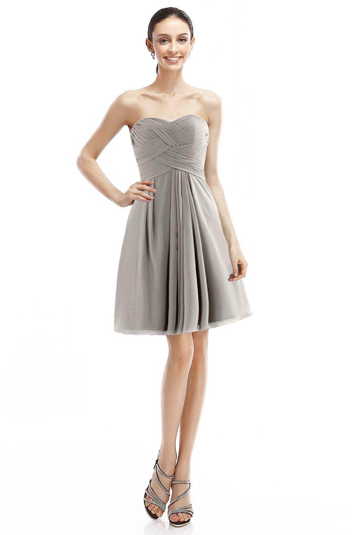A-Line Knee Length Chiffon Bridesmaid Dress COZK14018 - COCOMELODY