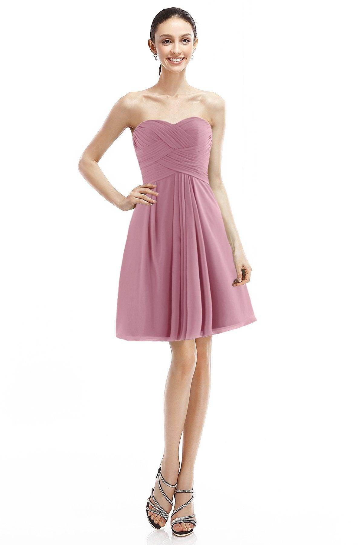 A-Line Knee Length Chiffon Bridesmaid Dress COZK14018 - COCOMELODY