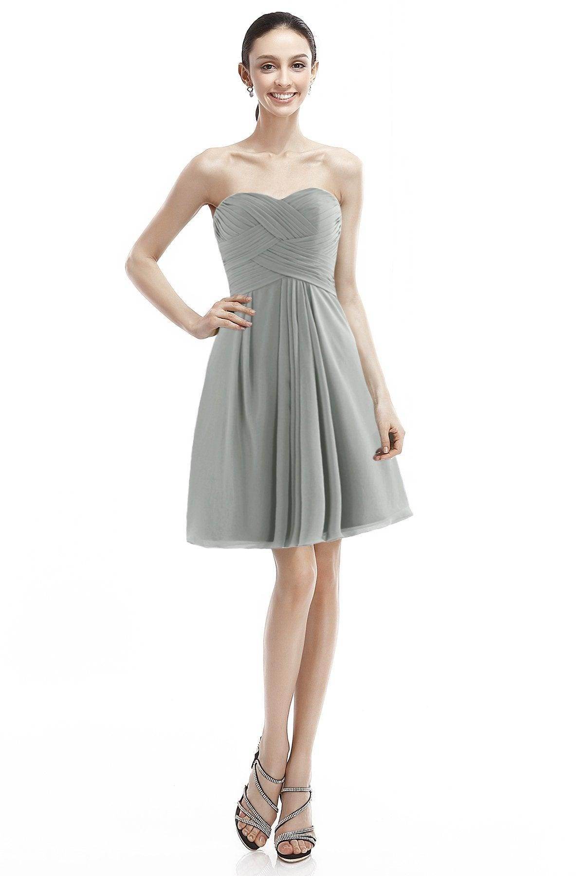A-Line Knee Length Chiffon Bridesmaid Dress COZK14018 - COCOMELODY