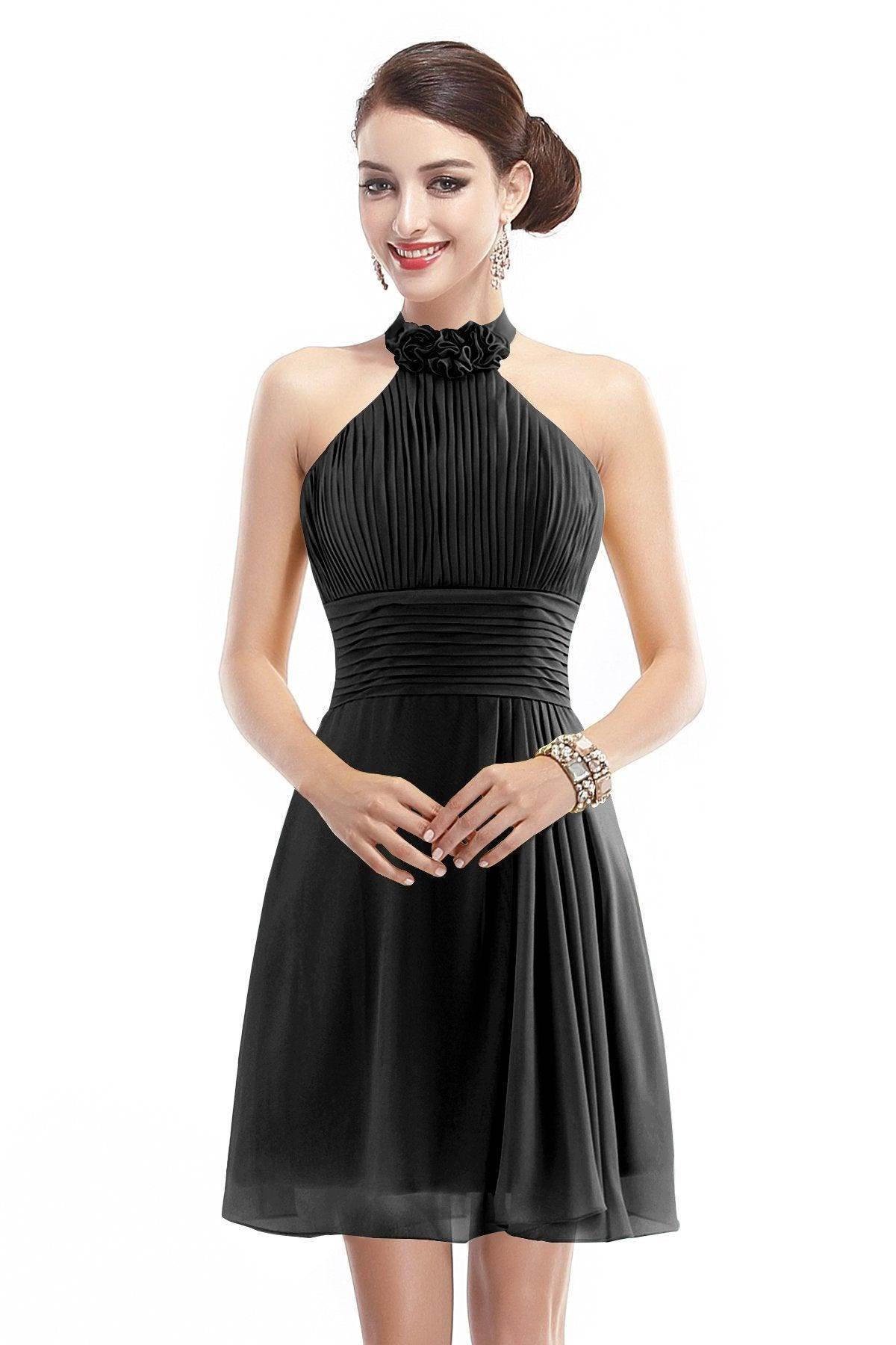 A-Line Short-Mini Chiffon Bridesmaid Dress COZK1401B - COCOMELODY