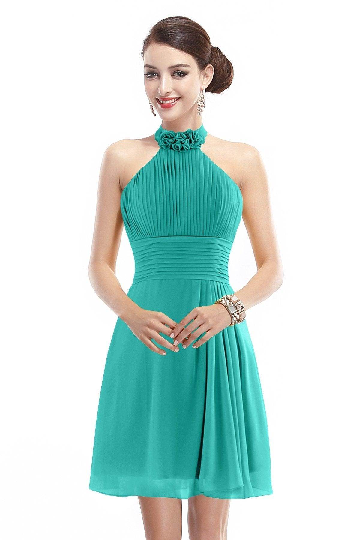 A-Line Short-Mini Chiffon Bridesmaid Dress COZK1401B - COCOMELODY
