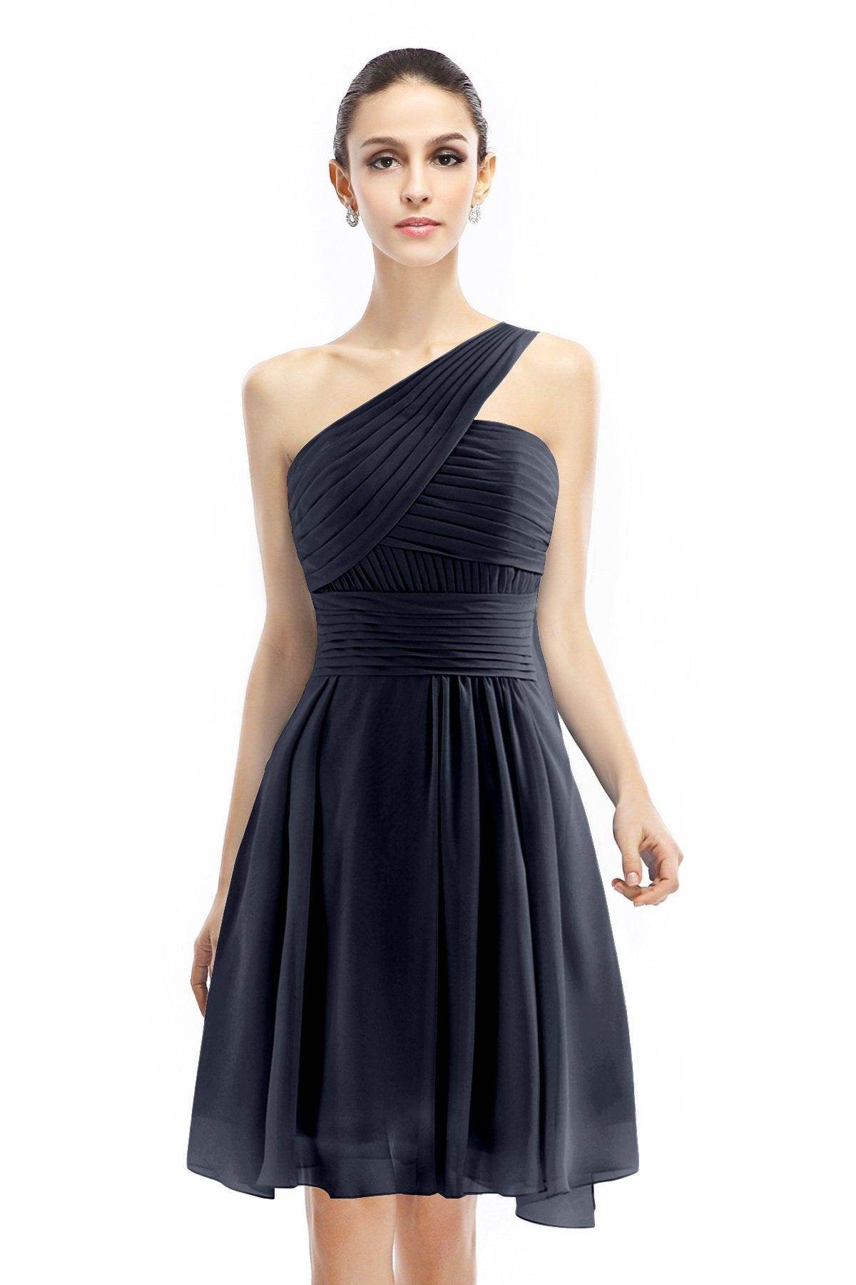 A-Line Knee Length Chiffon Bridesmaid Dress COZK1401C - COCOMELODY