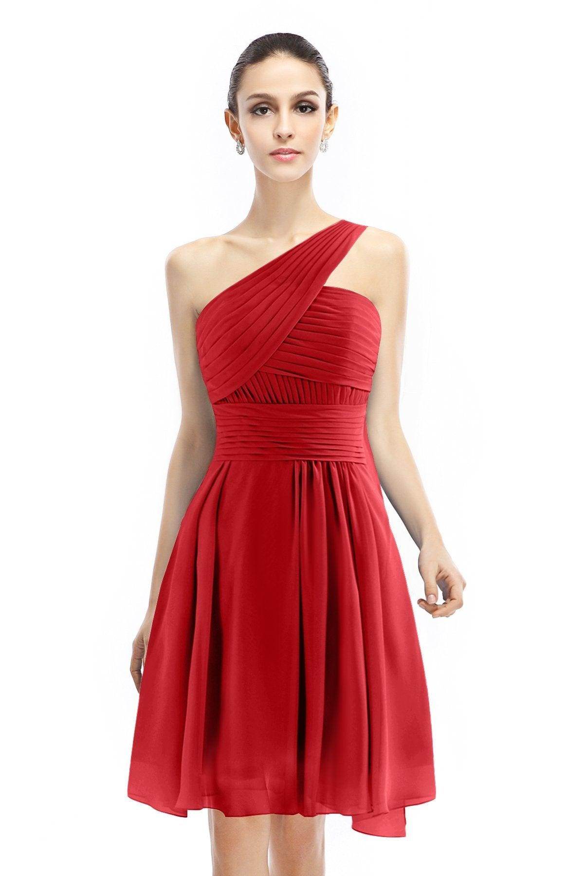 A-Line Knee Length Chiffon Bridesmaid Dress COZK1401C - COCOMELODY