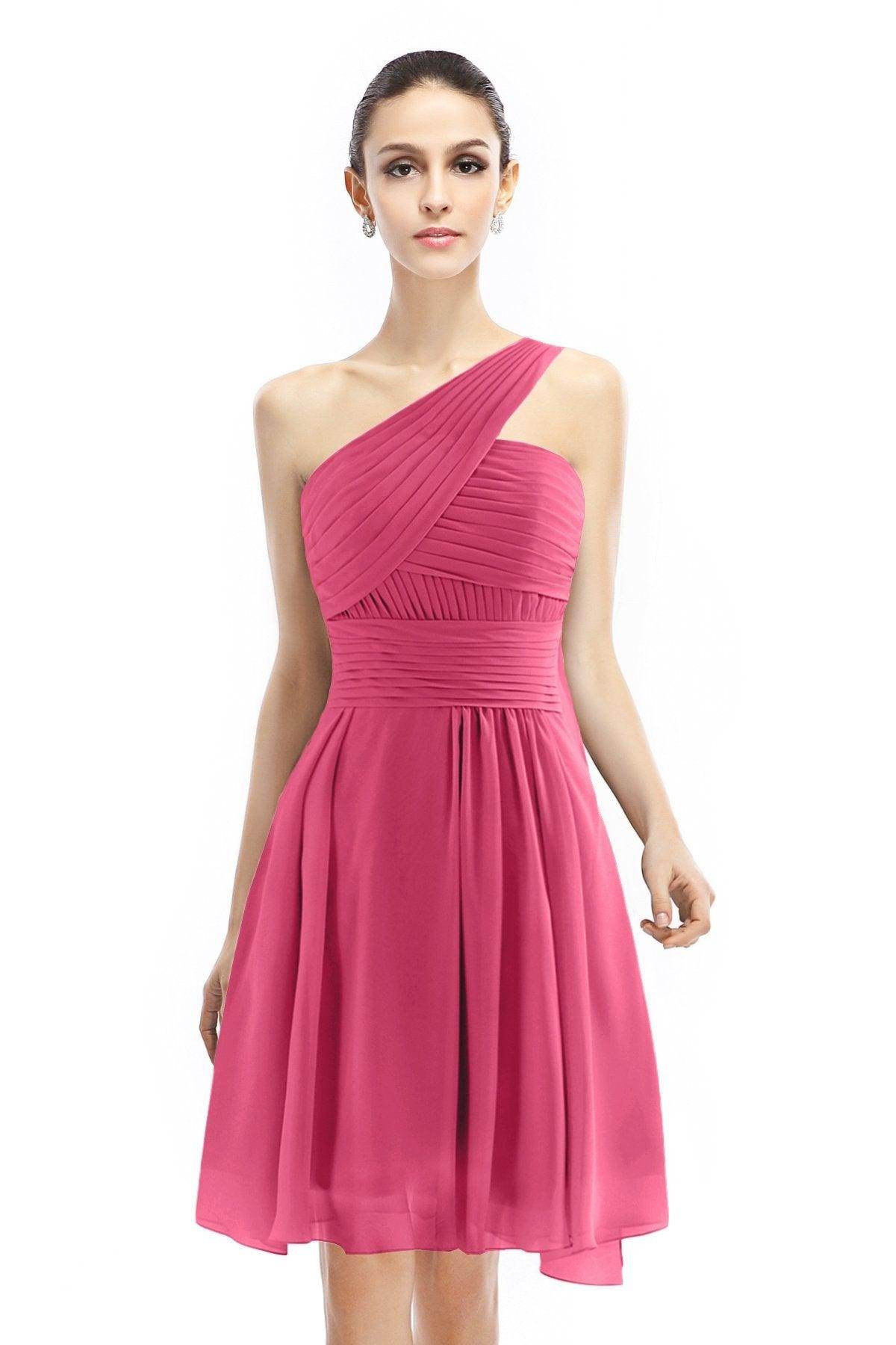 A-Line Knee Length Chiffon Bridesmaid Dress COZK1401C - COCOMELODY