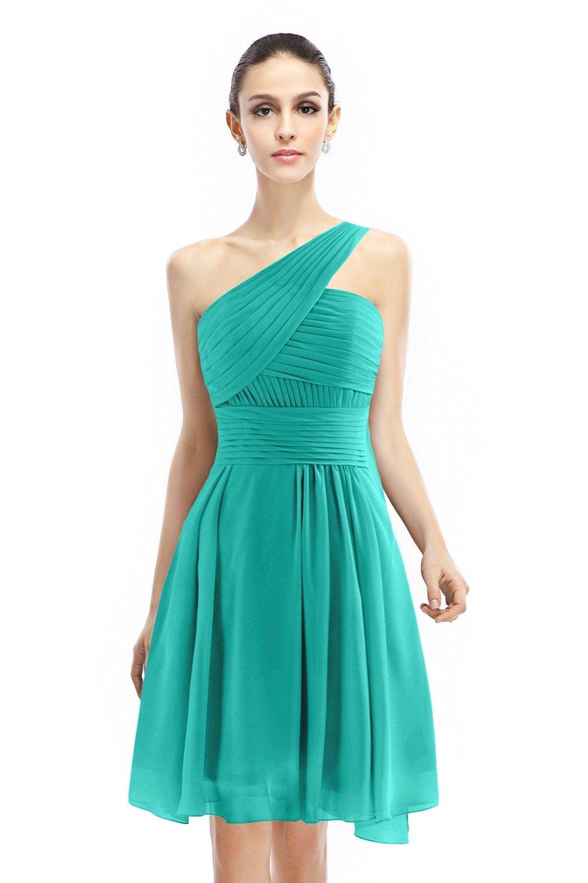 A-Line Knee Length Chiffon Bridesmaid Dress COZK1401C - COCOMELODY