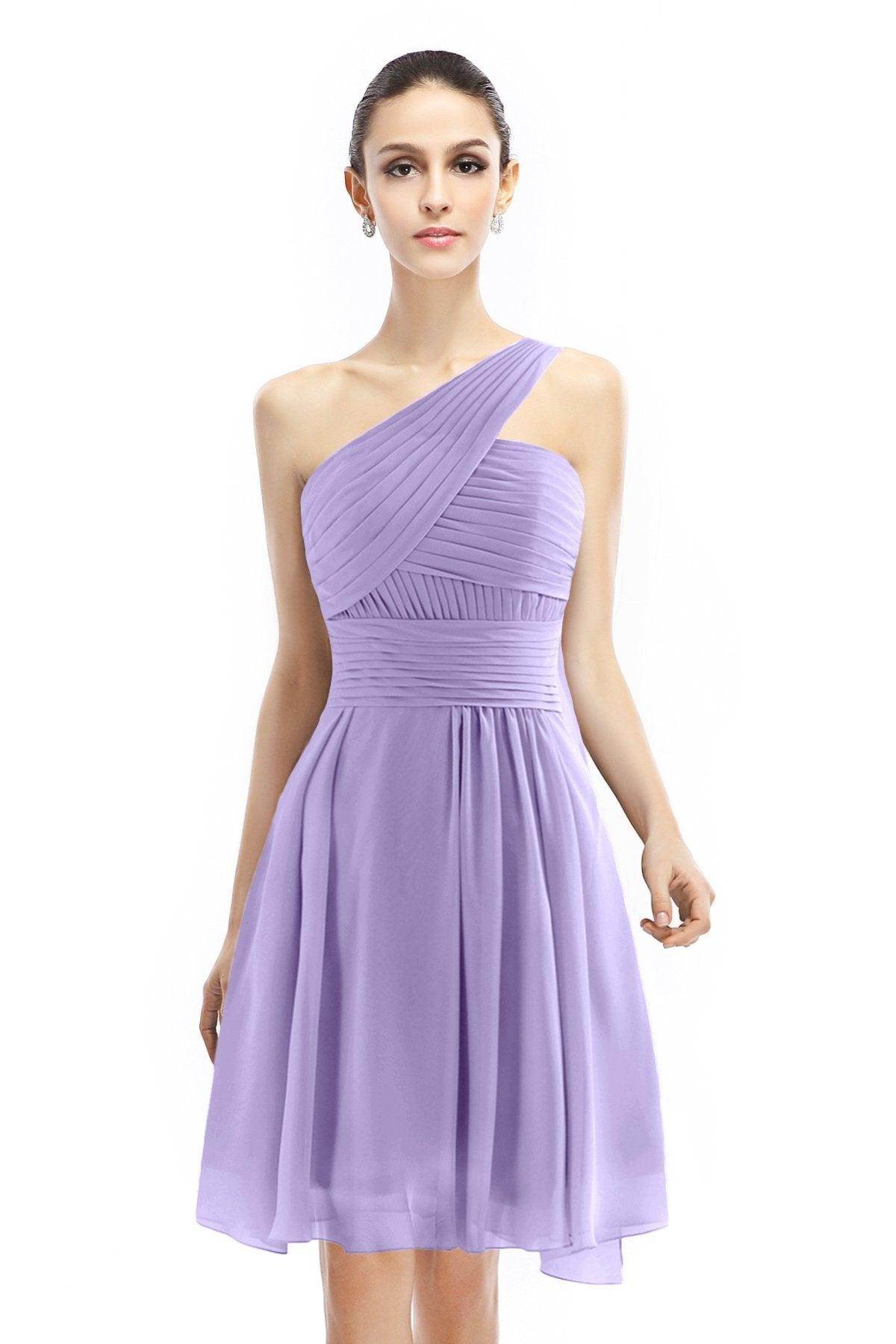 A-Line Knee Length Chiffon Bridesmaid Dress COZK1401C - COCOMELODY