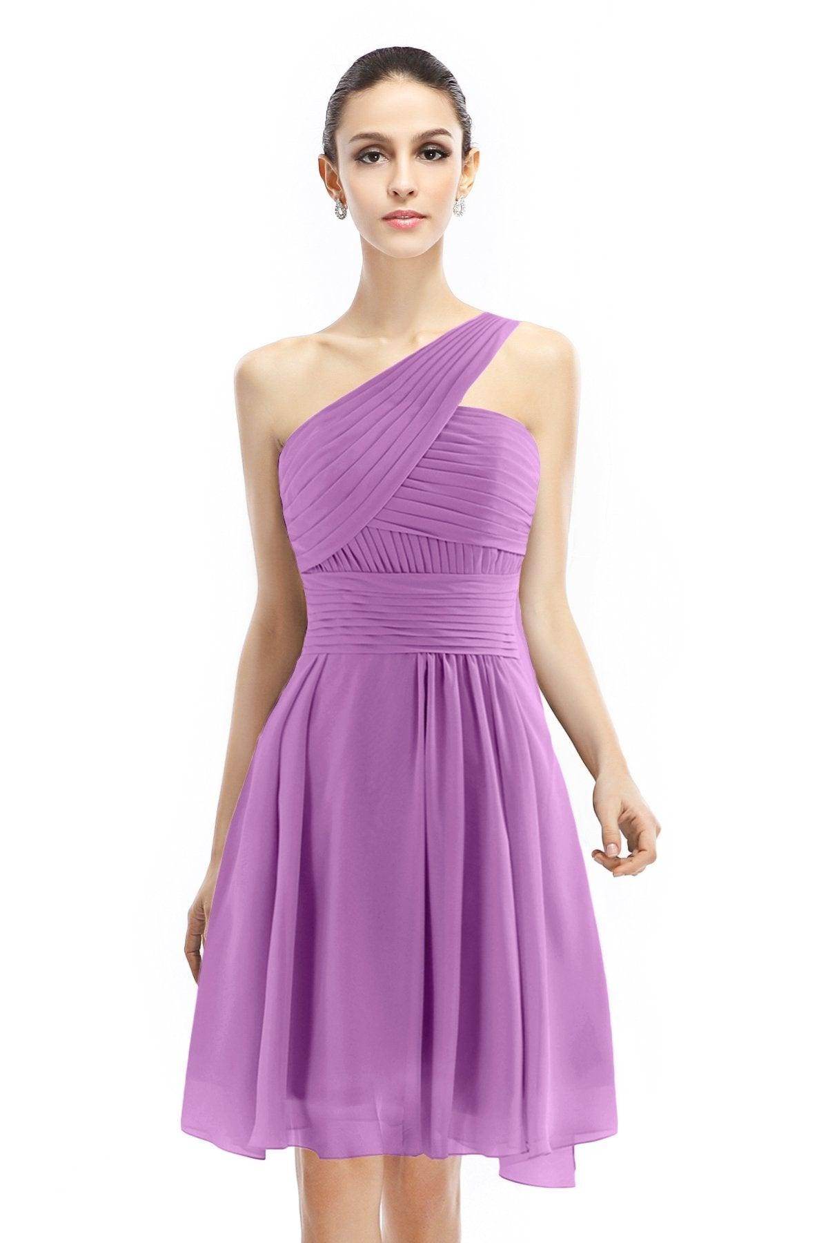 A-Line Knee Length Chiffon Bridesmaid Dress COZK1401C - COCOMELODY