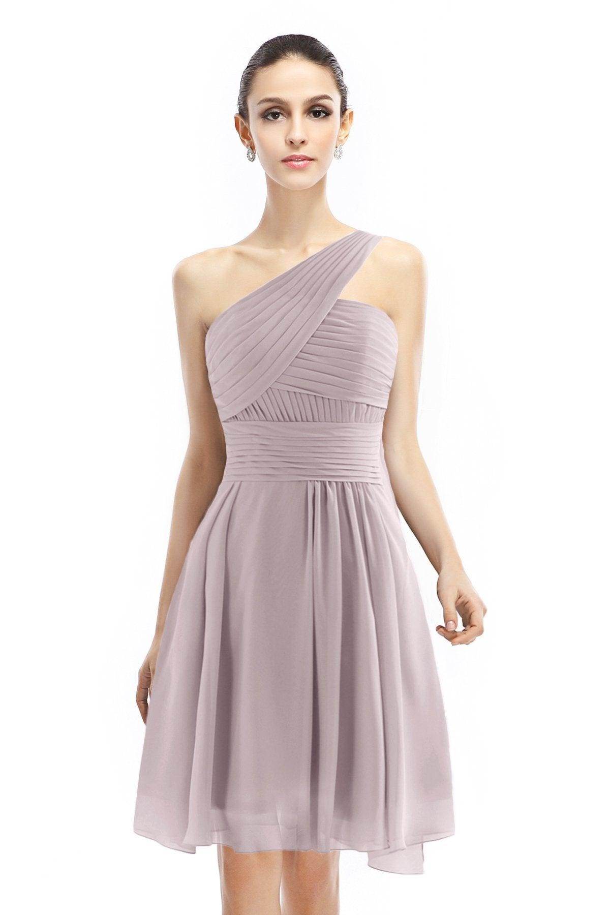 A-Line Knee Length Chiffon Bridesmaid Dress COZK1401C - COCOMELODY