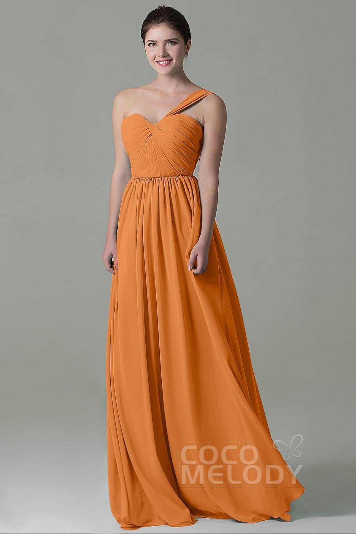 Sheath Floor Length Chiffon Bridesmaid Dress COZK15009 - COCOMELODY