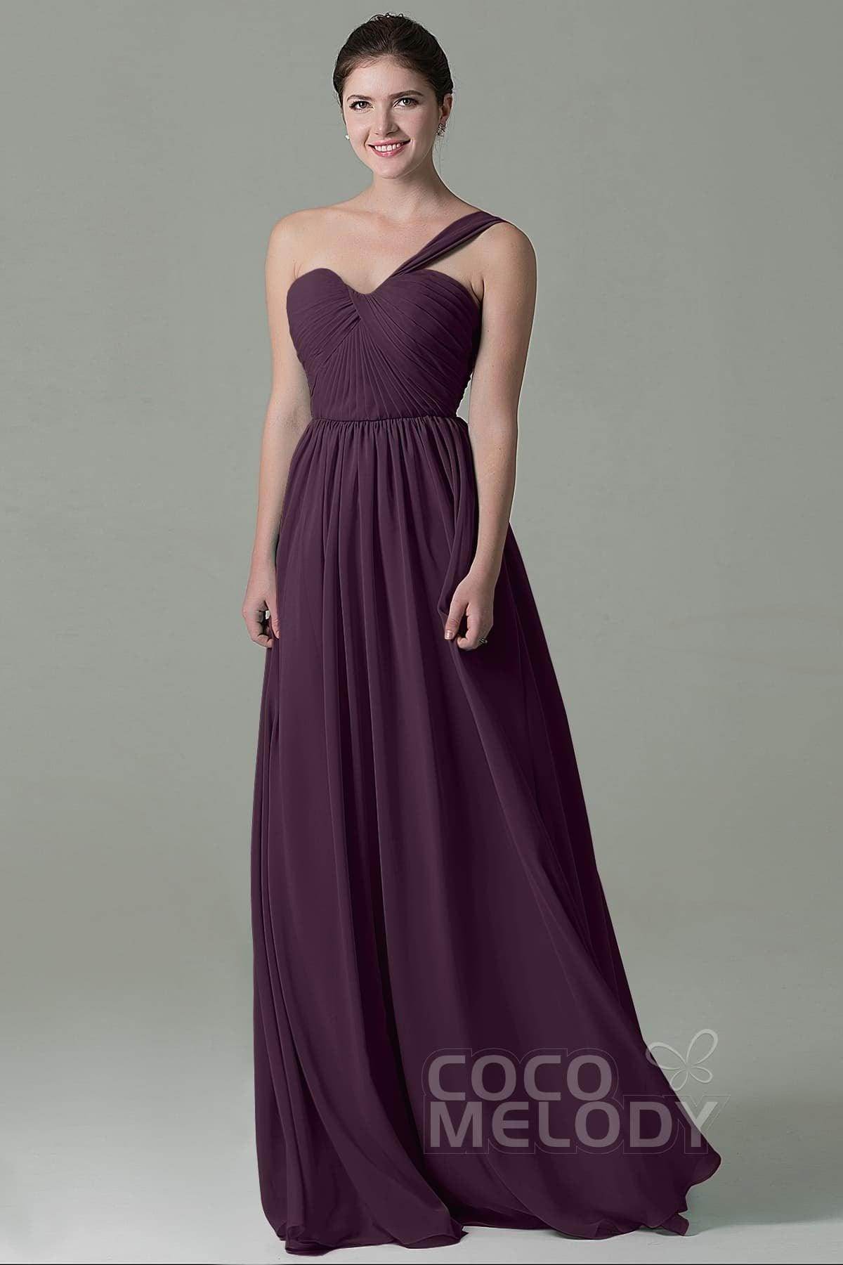 Sheath Floor Length Chiffon Bridesmaid Dress COZK15009 - COCOMELODY