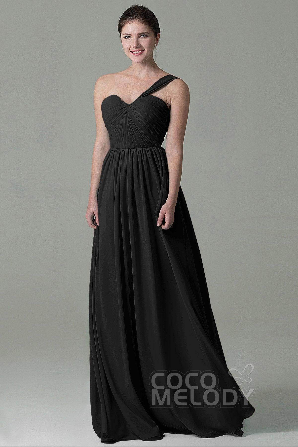 Sheath Floor Length Chiffon Bridesmaid Dress COZK15009 - COCOMELODY