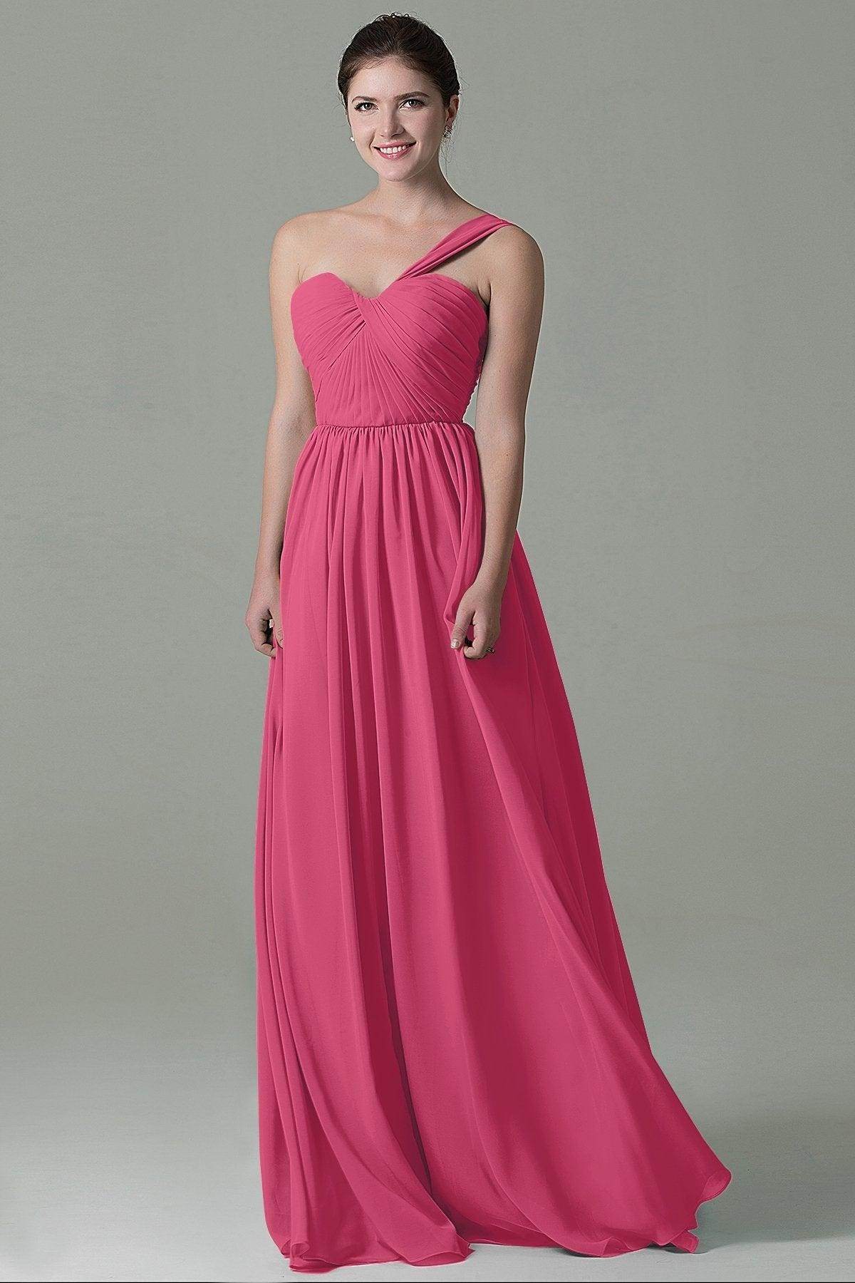 Sheath Floor Length Chiffon Bridesmaid Dress COZK15009 - COCOMELODY