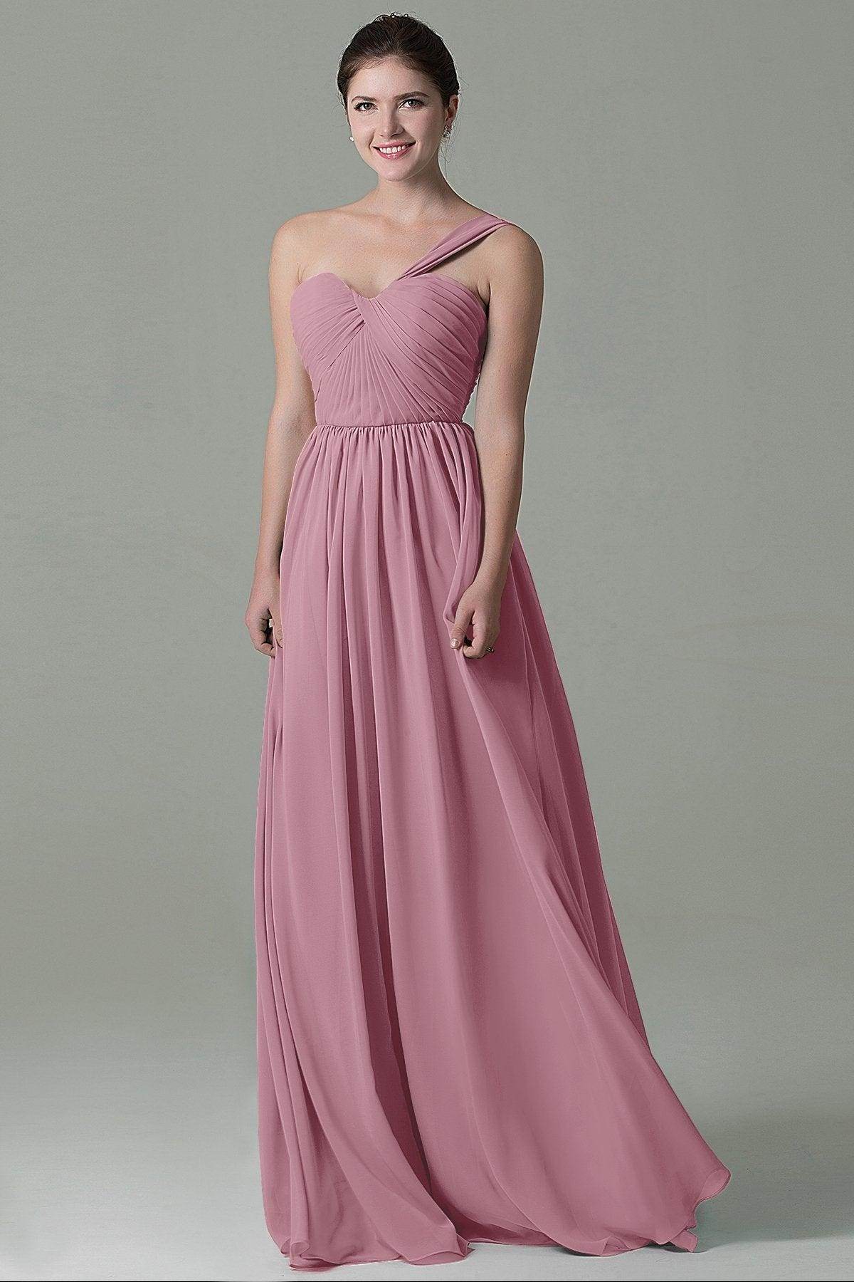 Sheath Floor Length Chiffon Bridesmaid Dress COZK15009 - COCOMELODY