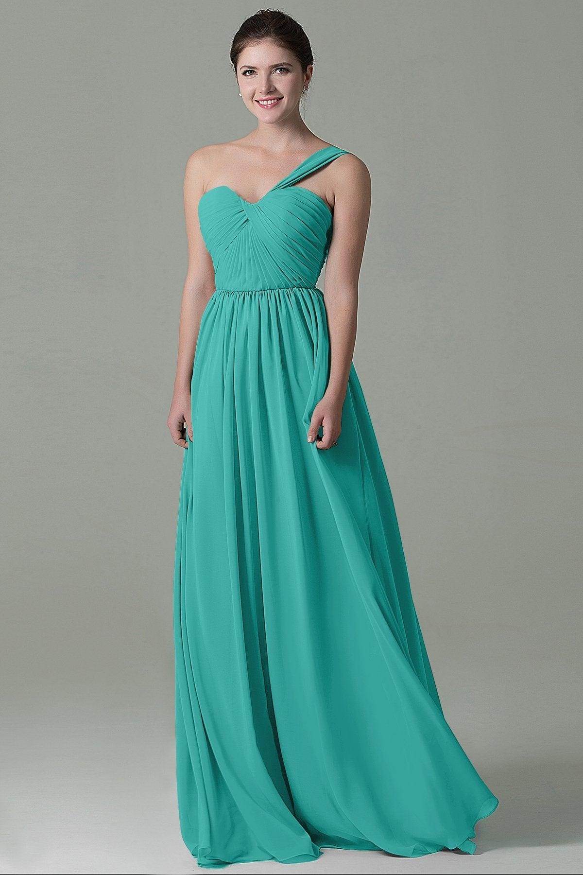 Sheath Floor Length Chiffon Bridesmaid Dress COZK15009 - COCOMELODY
