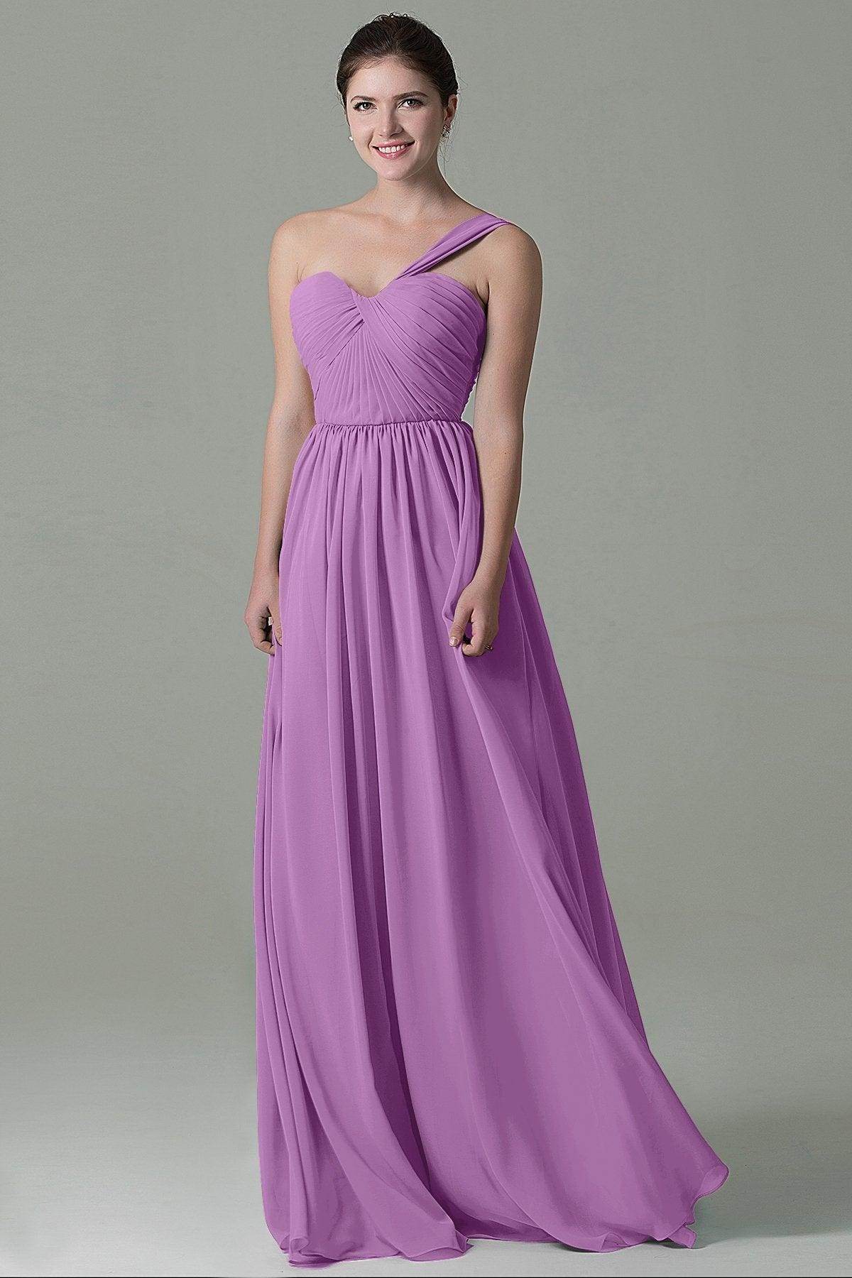 Sheath Floor Length Chiffon Bridesmaid Dress COZK15009 - COCOMELODY