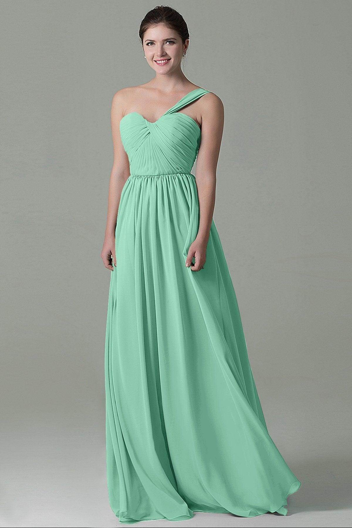 Sheath Floor Length Chiffon Bridesmaid Dress COZK15009 - COCOMELODY