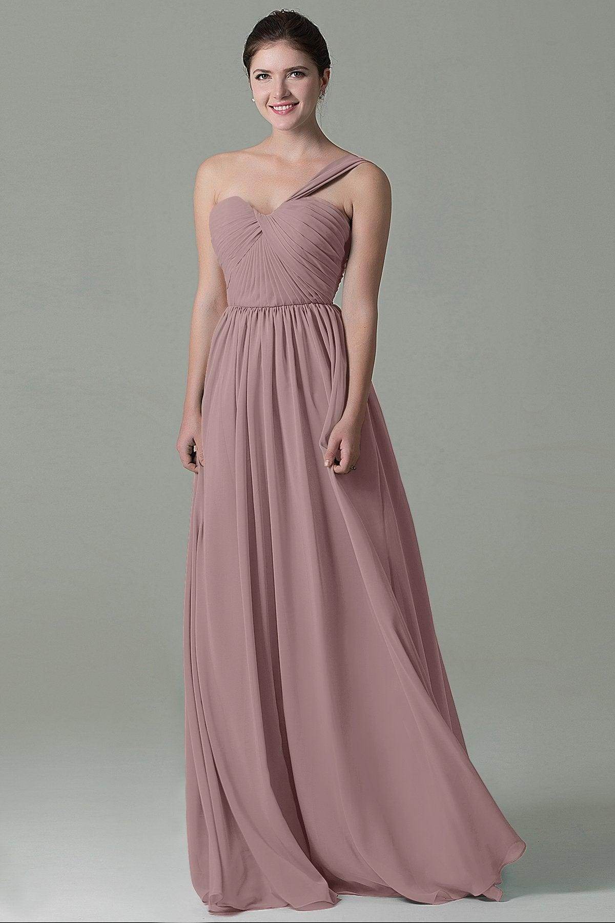 Sheath Floor Length Chiffon Bridesmaid Dress COZK15009 - COCOMELODY