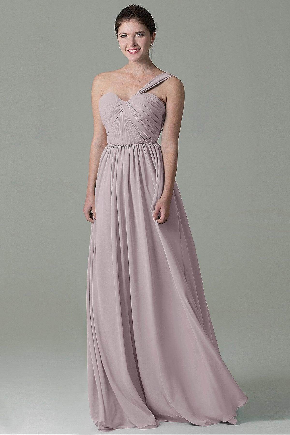Sheath Floor Length Chiffon Bridesmaid Dress COZK15009 - COCOMELODY