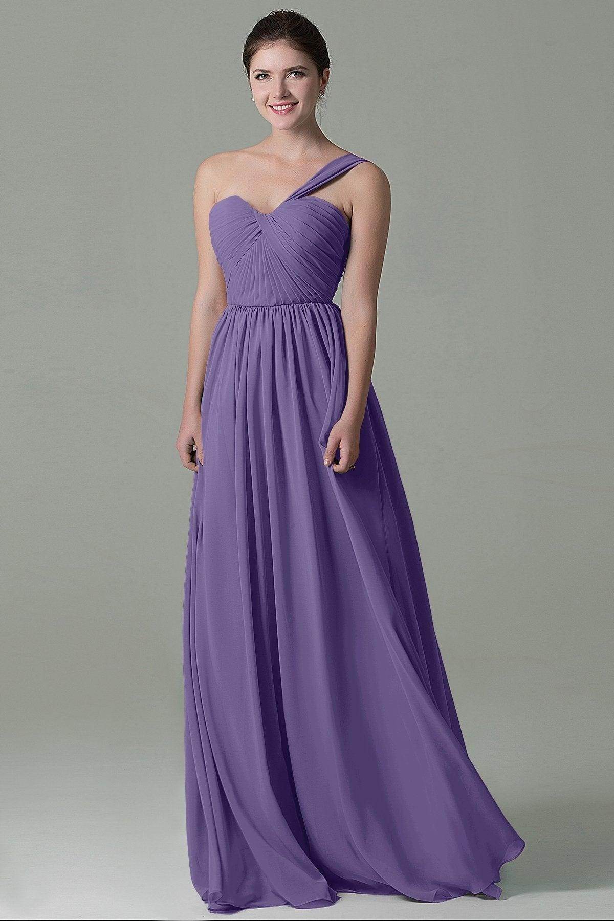 Sheath Floor Length Chiffon Bridesmaid Dress COZK15009 - COCOMELODY