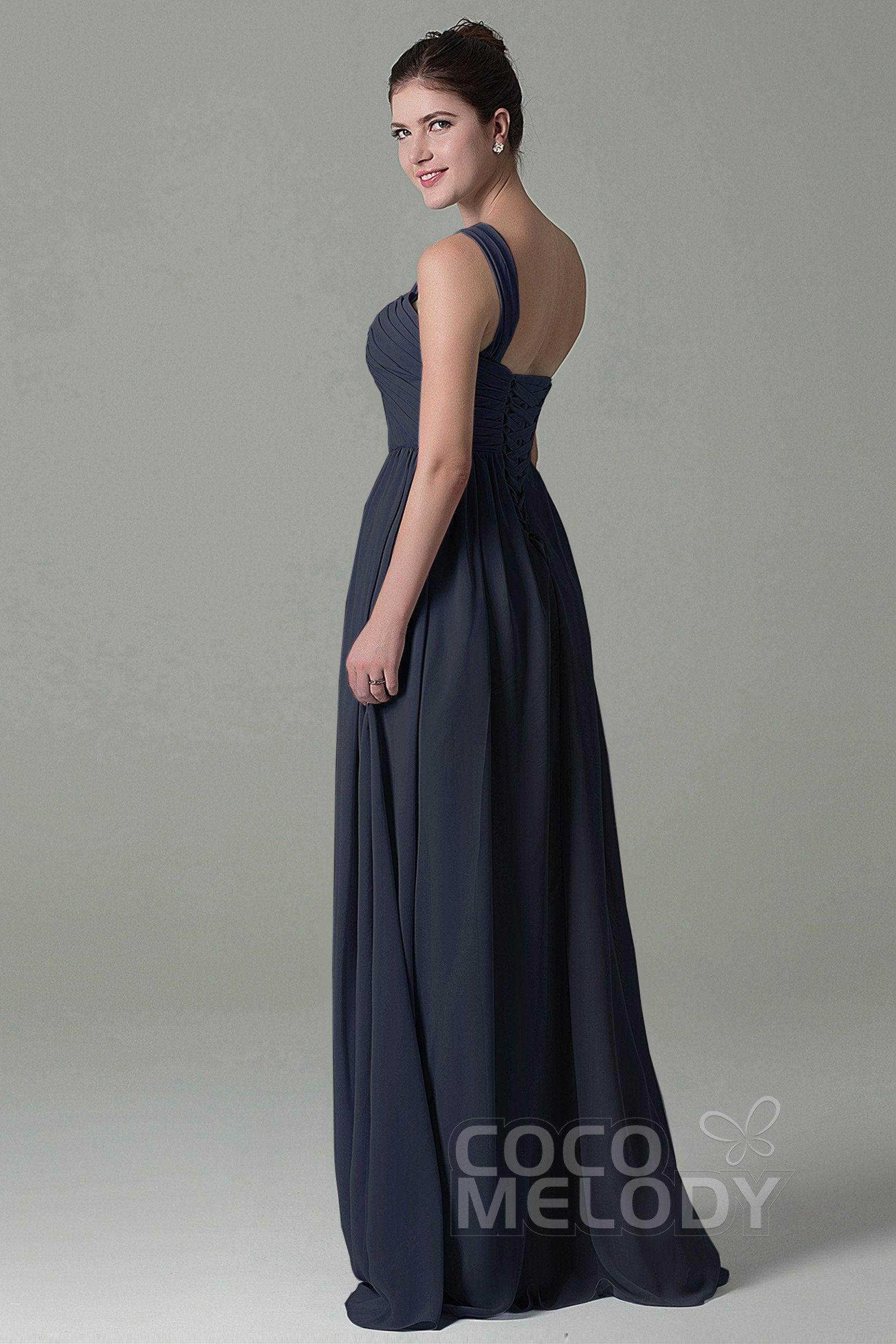 Sheath Floor Length Chiffon Bridesmaid Dress COZK15009 - COCOMELODY