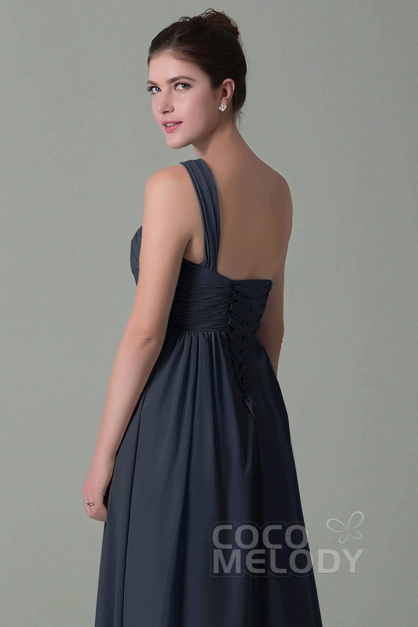 Sheath Floor Length Chiffon Bridesmaid Dress COZK15009 - COCOMELODY