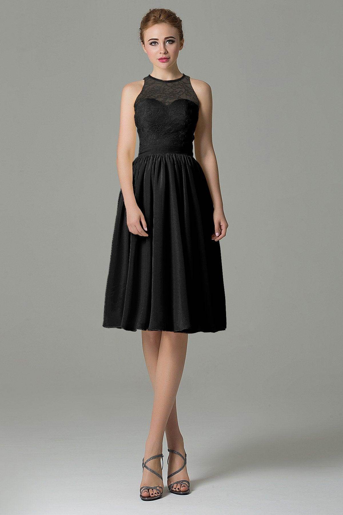 A-Line Knee Length Lace Short Bridesmaid Dress COZK16003 - COCOMELODY