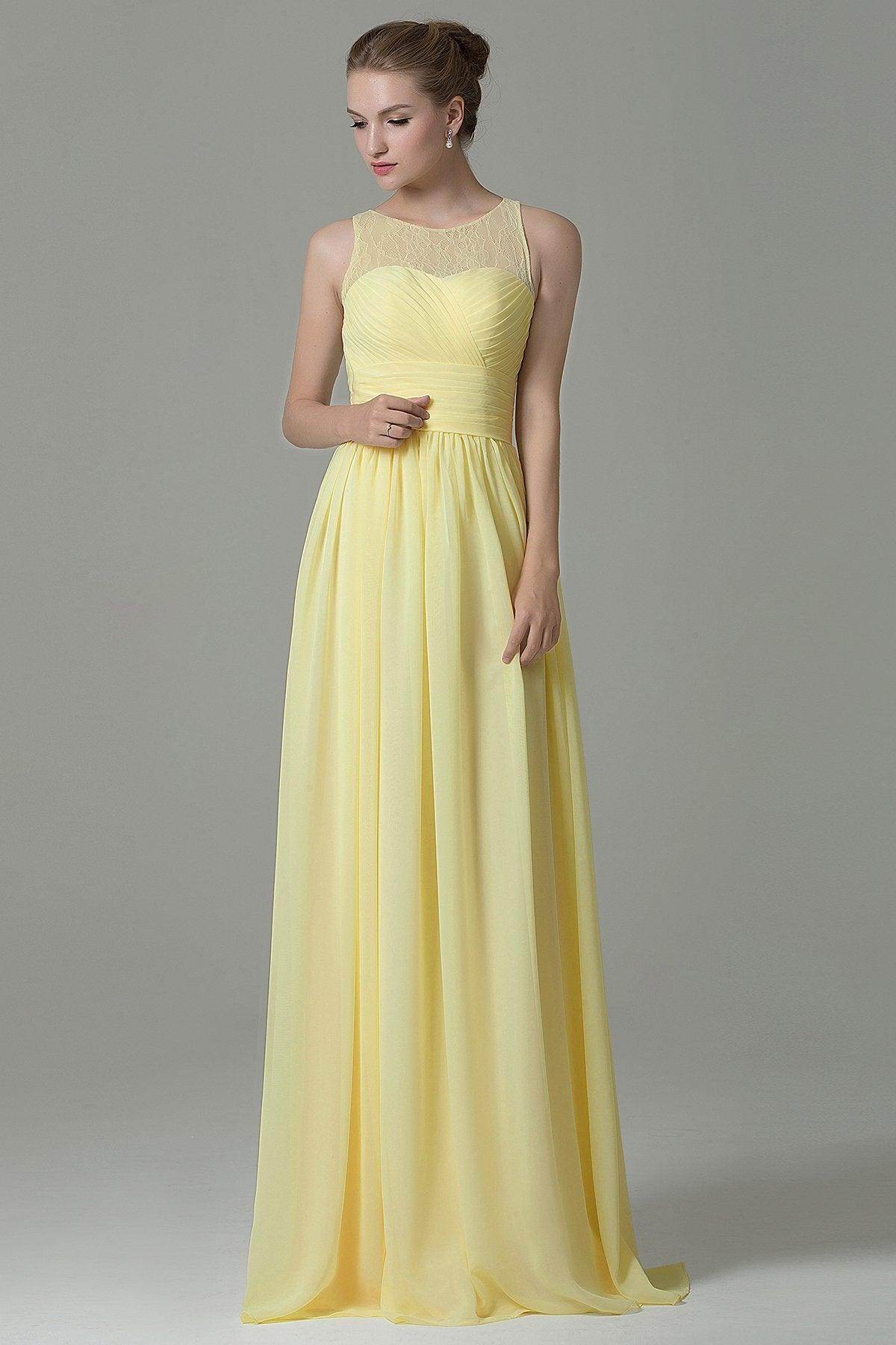 Sheath Floor Length Lace/Chiffon Bridesmaid Dress COZK16005 - COCOMELODY