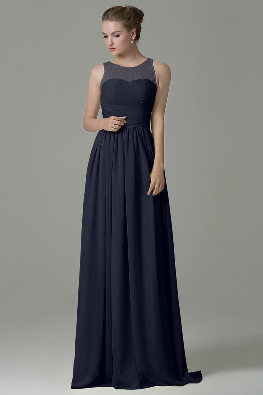 Sheath Floor Length Lace/Chiffon Bridesmaid Dress COZK16005