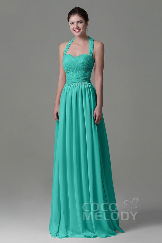 A-Line Floor Length Lace/Chiffon Bridesmaid Dress COZK16006