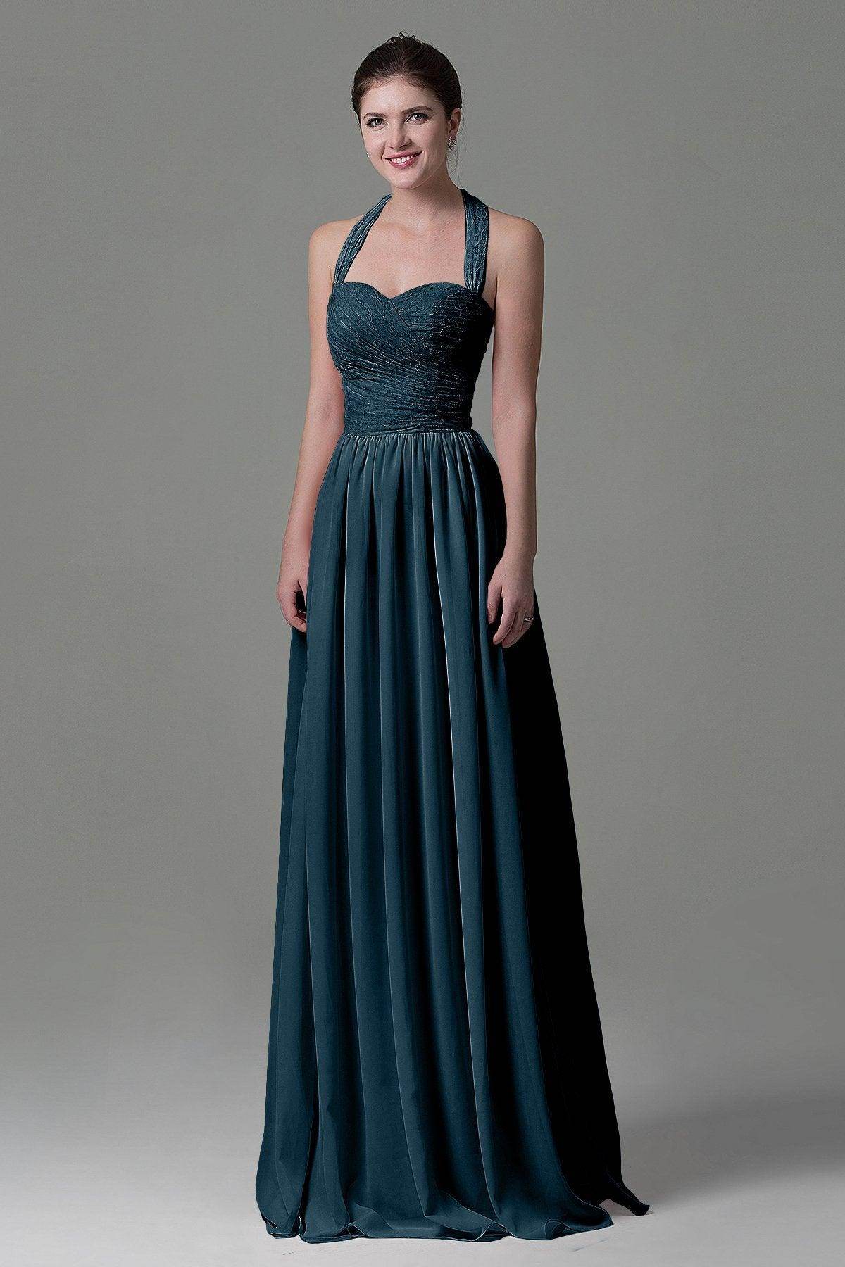 A-Line Floor Length Lace/Chiffon Bridesmaid Dress COZK16006 - COCOMELODY