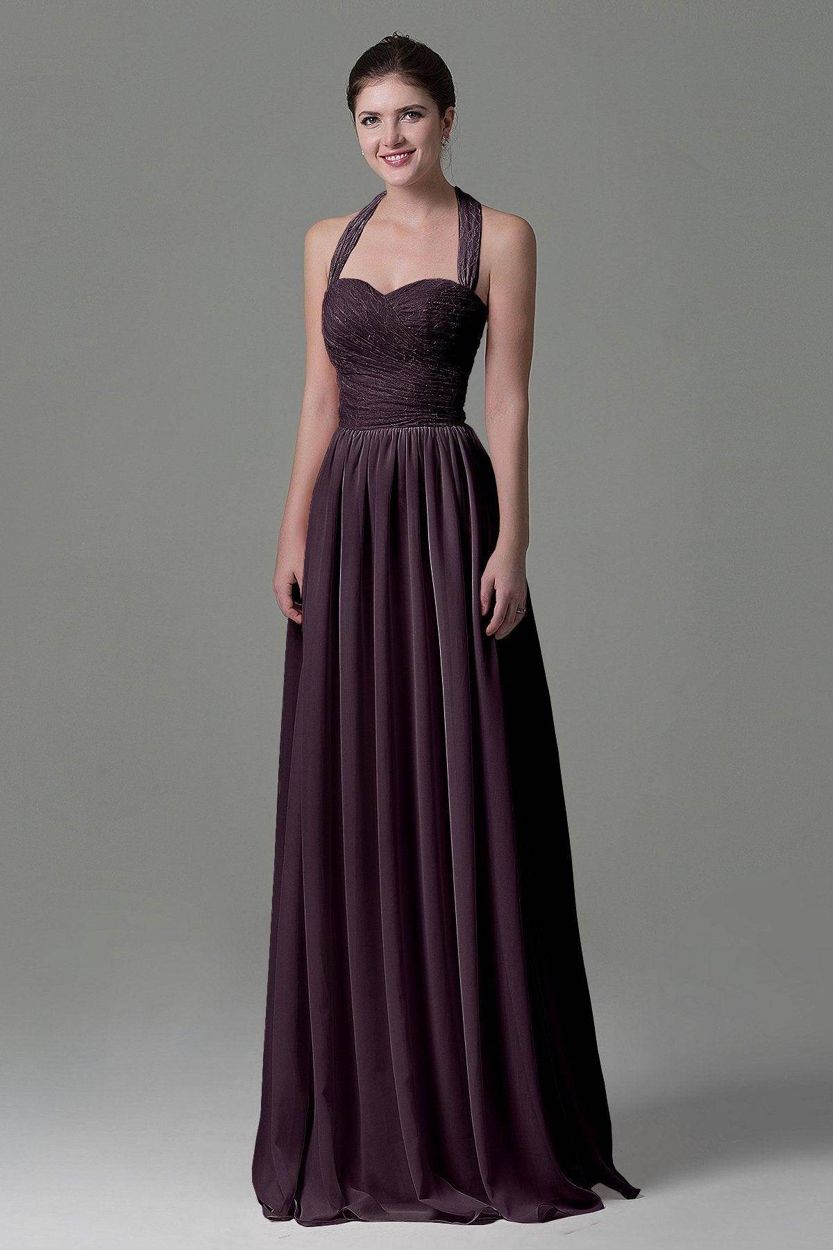 A-Line Floor Length Lace/Chiffon Bridesmaid Dress COZK16006 - COCOMELODY