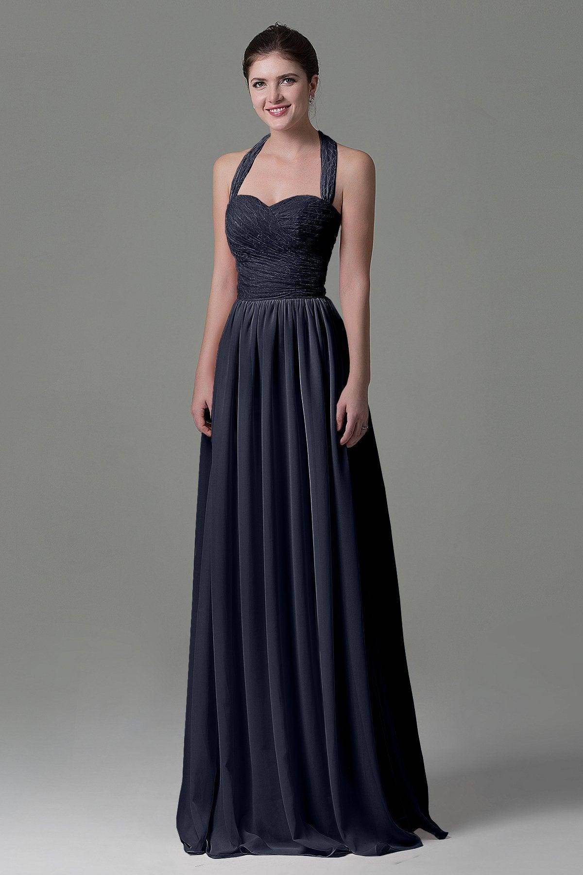 A-Line Floor Length Lace/Chiffon Bridesmaid Dress COZK16006 - COCOMELODY