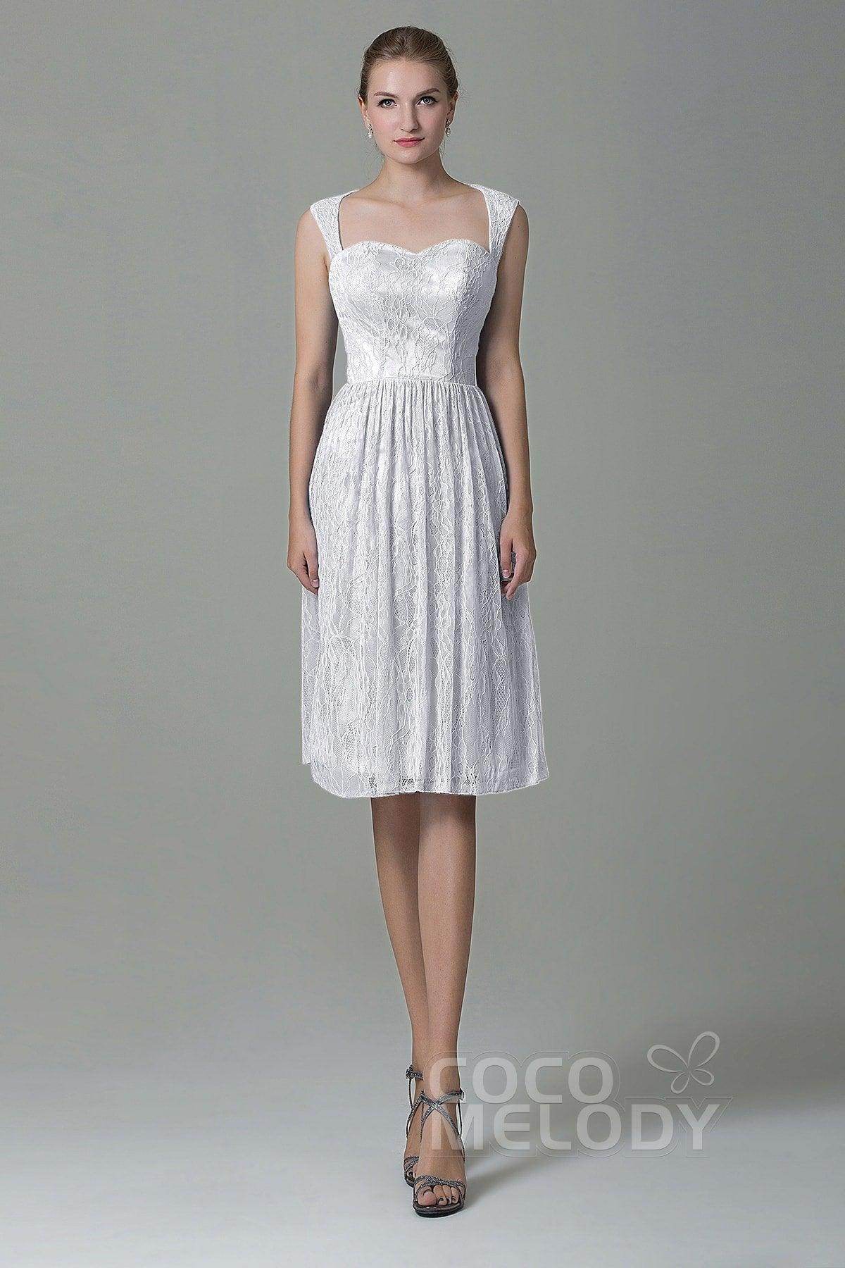 Sheath-Column Knee Length Lace Bridesmaid Dress COZK16007 - COCOMELODY
