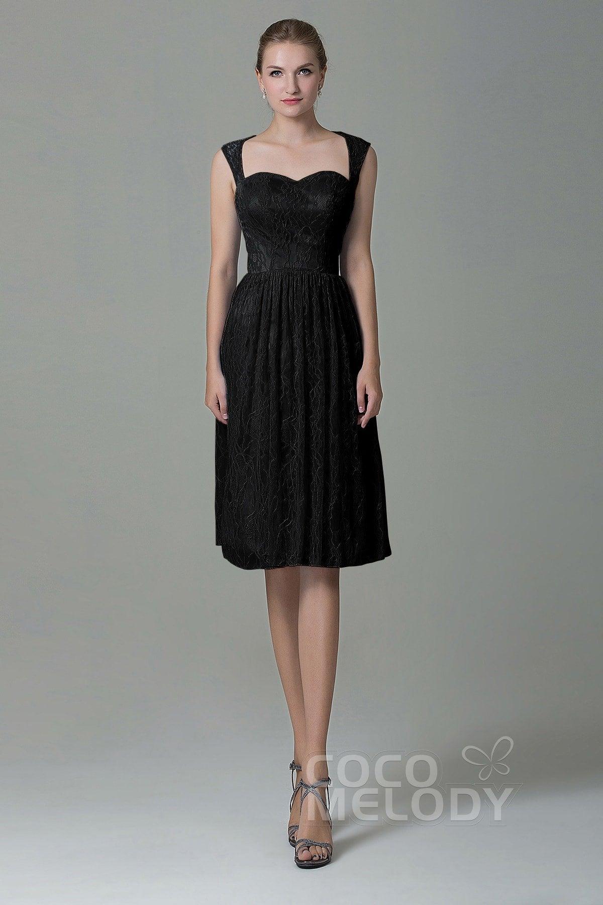 Sheath-Column Knee Length Lace Bridesmaid Dress COZK16007 - COCOMELODY