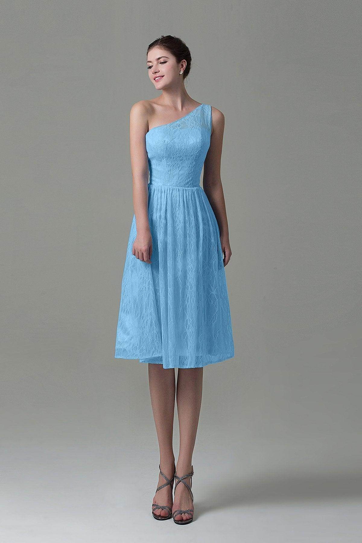 A-Line Knee Length Lace Bridesmaid Dress COZK16009 - COCOMELODY