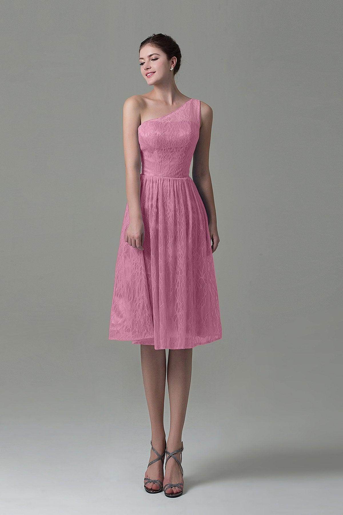 A-Line Knee Length Lace Bridesmaid Dress COZK16009 - COCOMELODY